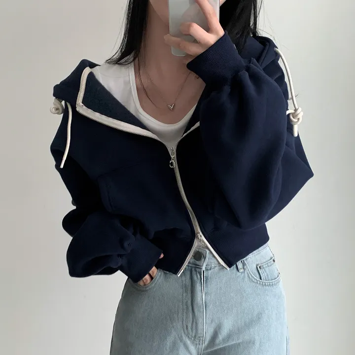 [완전인기✨/백염컬러 당일출고!] 자체제작 크치Made 꿈에 나온 핏, 투웨이 양기모 크롭 후드집업 ver 아우터 자켓 - zipup 상세 이미지 144