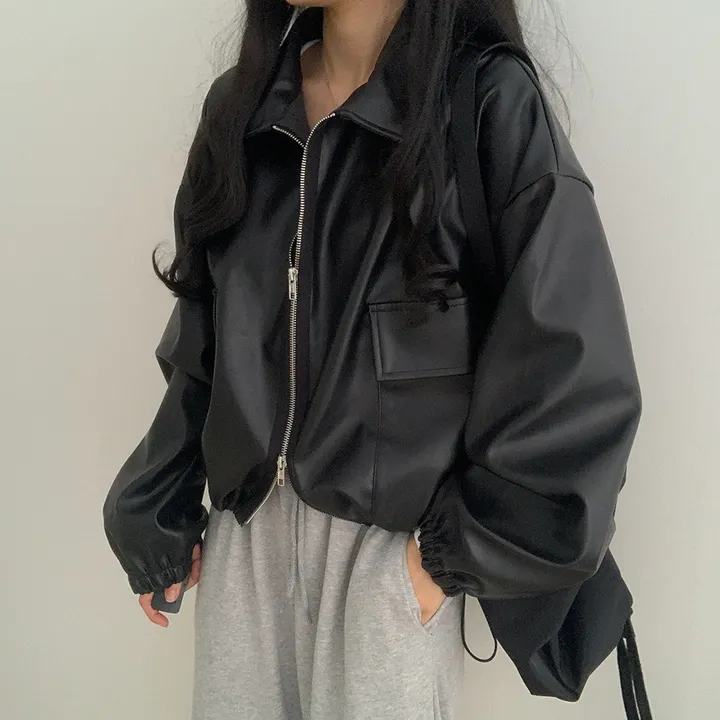 [ 봄신상 ]루즈핏 투웨이 레자 숏점퍼 상세 이미지 47