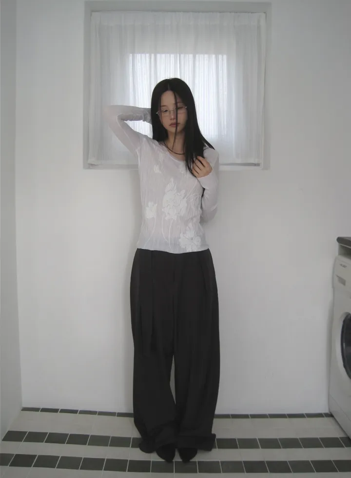 긴팔 티셔츠 모델 착용 이미지-S1L20