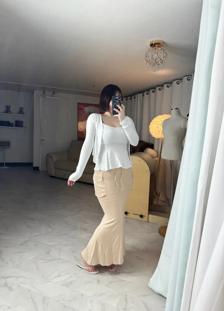 플레어 나시 가디건 투피스 세트 상세 이미지 6