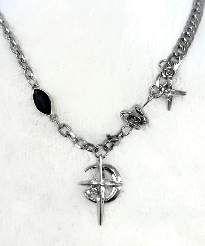 🖤BLACK CRESCENT MOON 블랙 샤인 초승달 체인 목걸이 상세 이미지 6