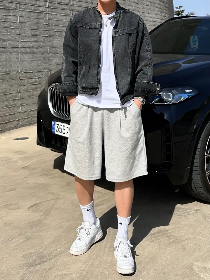 2사이즈! 커플 바이커 청자켓 데님 자켓 흑청 진청 겨울 가을 봄 커플룩 시밀러룩 꾸안꾸 코디 세트 크롭 슬림핏 오버핏 남녀공용 투피스 남자 데이트 빅사이즈 트레이닝  와이드팬츠 상세 이미지 18