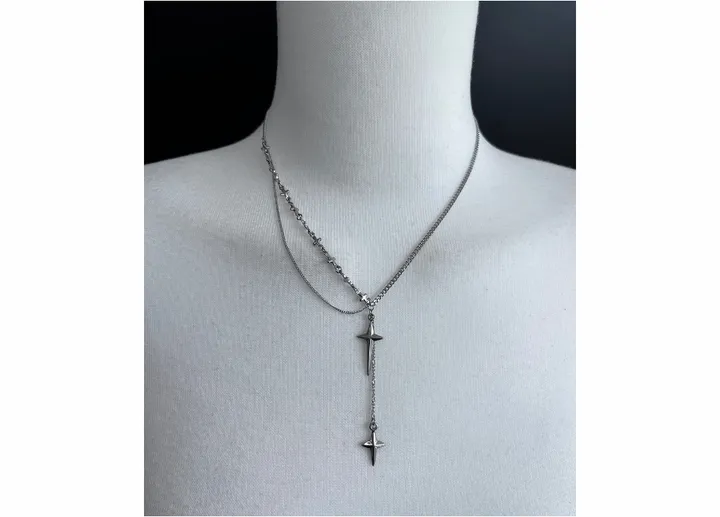 surgical cross layered necklace 상세 이미지 16