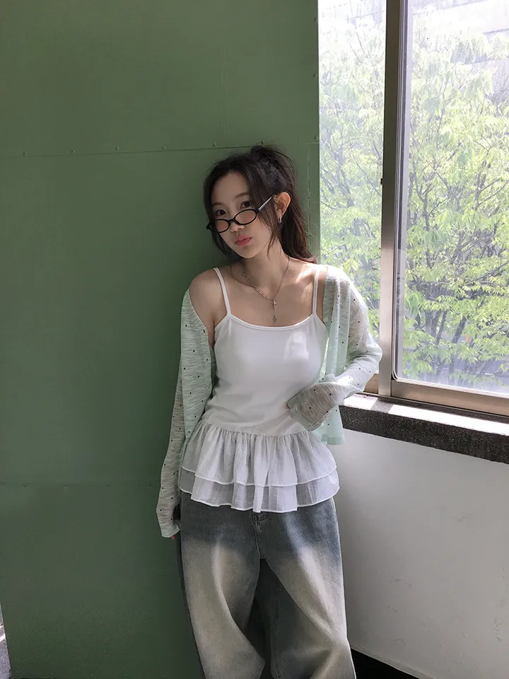최저가![여리무드🤍시스루 도트 가디건 살안타템 여름가디건] 비비안도트시스루가디건 상세 이미지 8