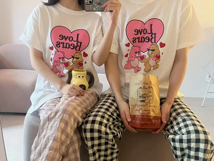 러브베어 하트 커플 곰돌이 티셔츠 상세 이미지 14