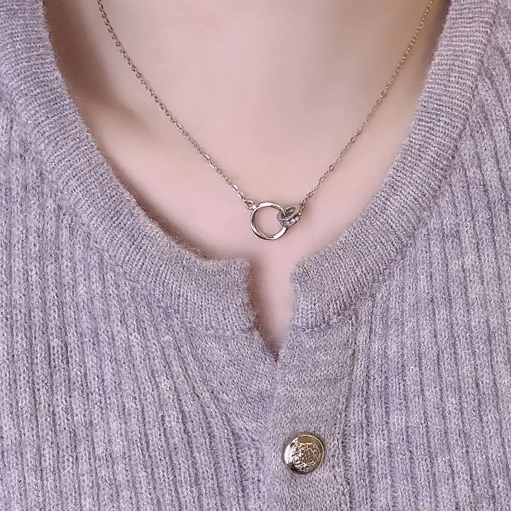 [1+1/써지컬] Mobius Link Luxury Necklace 모비우스 링크 럭셔리 써지컬 스틸 목걸이 심플 데일리 상세 이미지 3