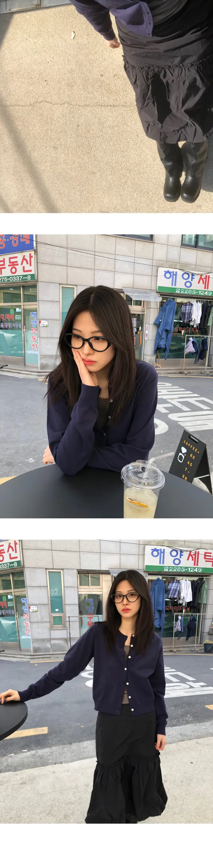 더블단 라운드 가디건(6cols) 상세 이미지 3