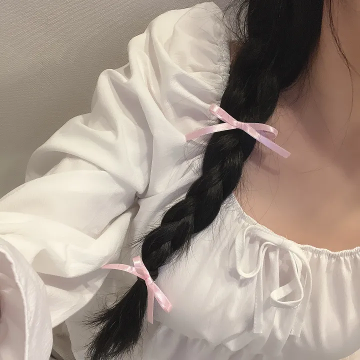 🎀당일//최저가/+색상추가🎀 미디움size [자체제작/2,4,6p] 새틴 중간사이즈 리본핀 5color / 헤어핀 머리핀 집게핀 리본 공주 우정 커플 워터밤 z011 상세 이미지 20