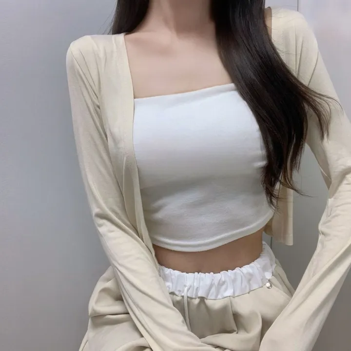 [살안타템] 동일상품 최저가 여리핏 군살쏙 찰랑찰랑 촉촉 봄여름가디건 크롭가디건 4color 상세 이미지 15