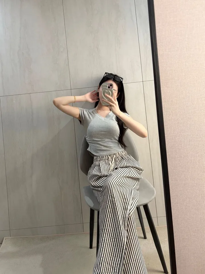 *지짐이원단 캐주얼 스트라이프 밴딩 팬츠 *스트라이프, 지짐이팬츠, 여름트레이닝팬츠, 여름바지 상세 이미지 9