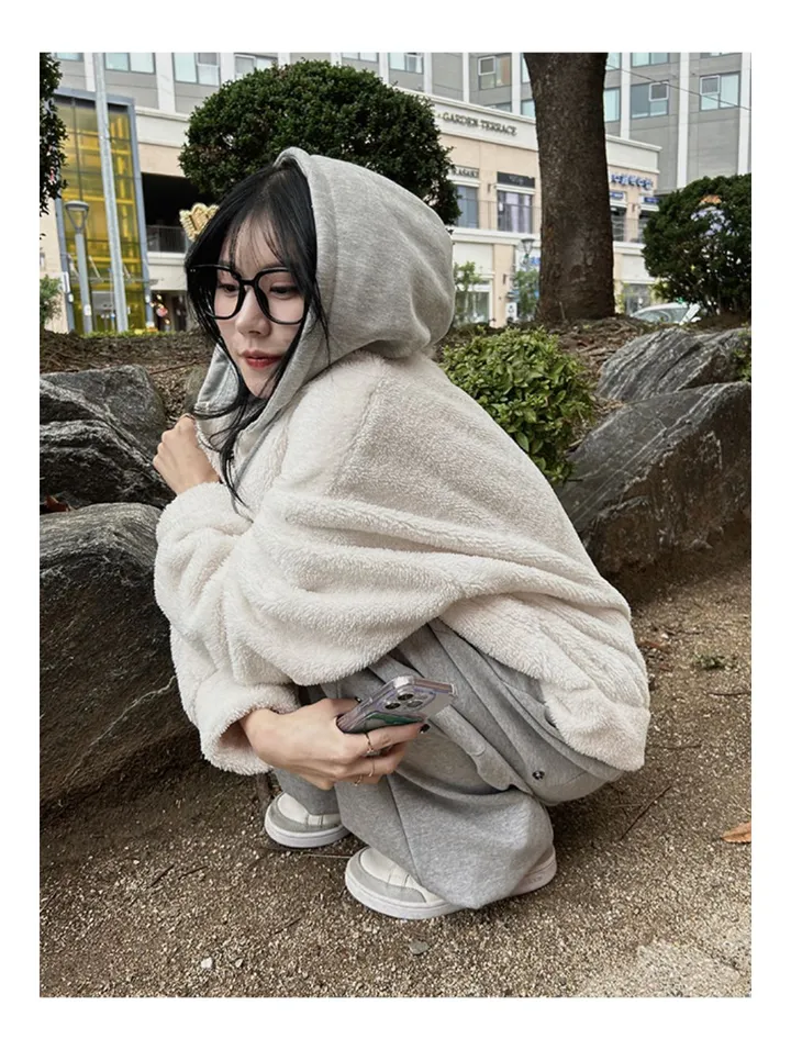 [당일배송][양털/뽀글이]후드 플리스 투웨이 겨울 따뜻한 데일리 점퍼 3color 묶음할인중 상세 이미지 12