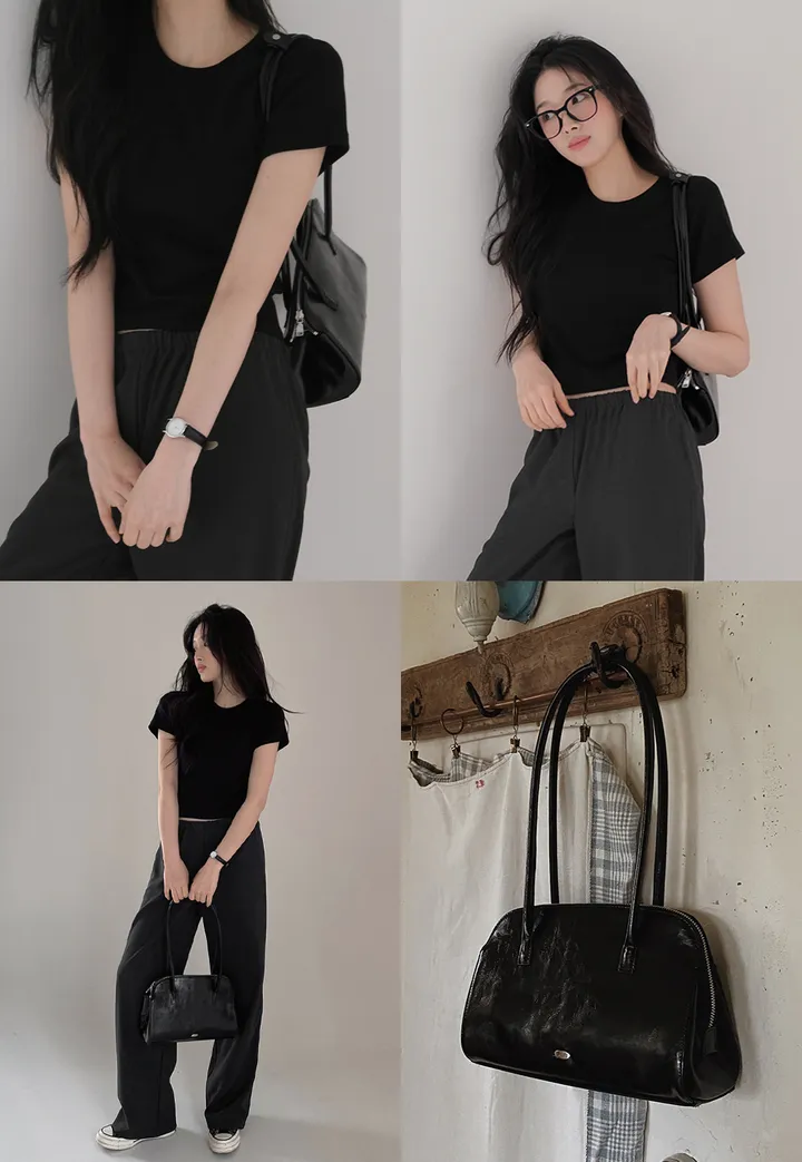 [🤎트렌디/숄더백] #LENTO. Baguette Tote Bag - 4 color (SLOWMADE/자체제작/알찬수납력/데일리/바게트백/레더백/이너포켓) 상세 이미지 10