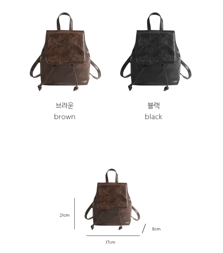 [당일출고/7일특가🧡] 데일리 빈티지 가죽 미니 복조리 백팩 상세 이미지 2