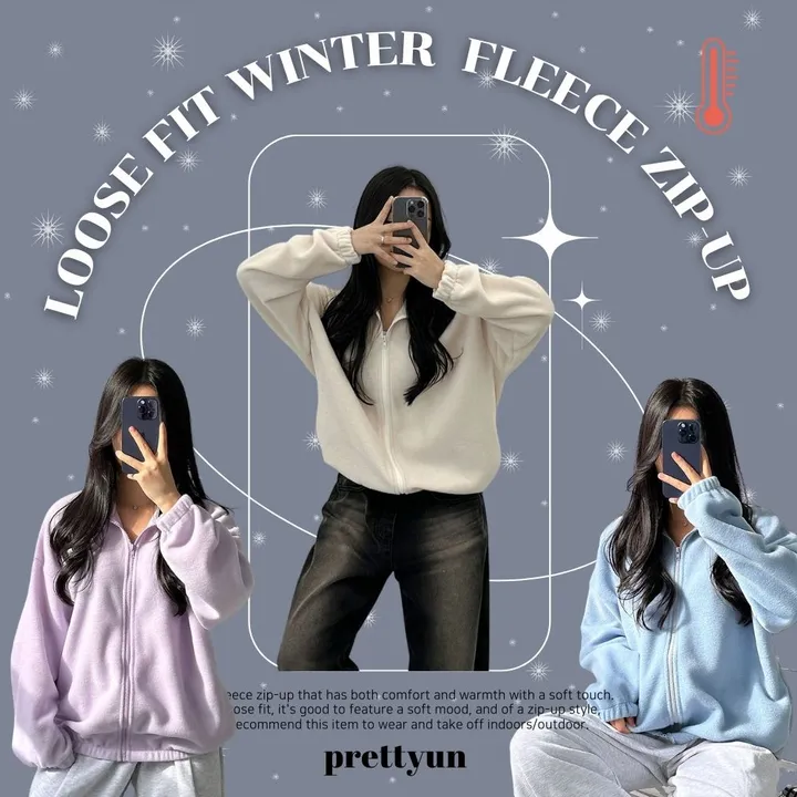 [교복템/루즈핏] 윈터 보송 플리스 집업 - 4color 상세 이미지 1