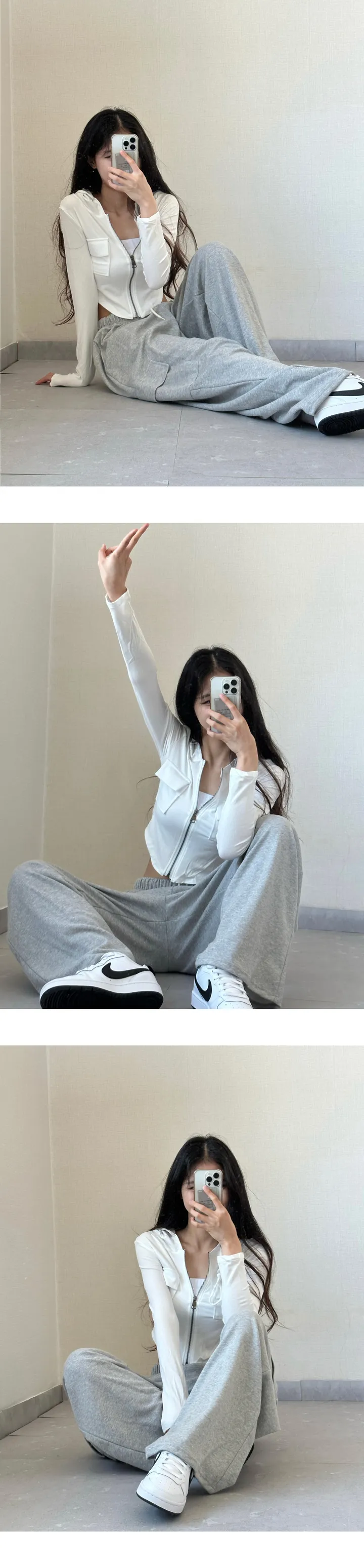 당일🚀 [ 2개 묶음할인,모델소장]  y2k 힙카고 투포켓 슬림 U라인 후드 집업 상세 이미지 18