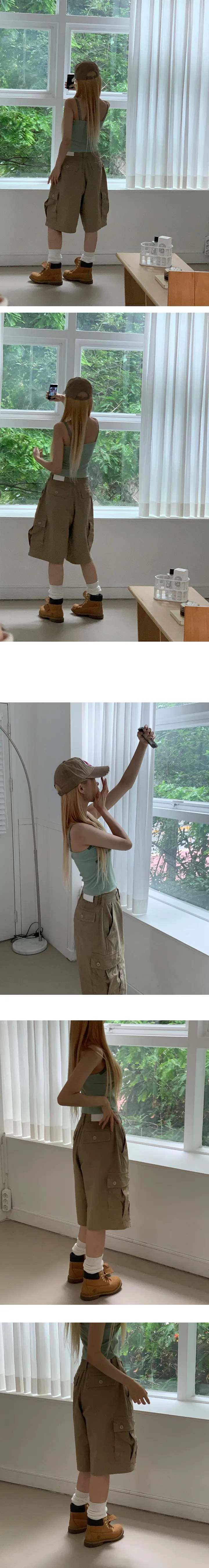 카멜 빈티지 카고 버뮤다 팬츠-2color 상세 이미지 11