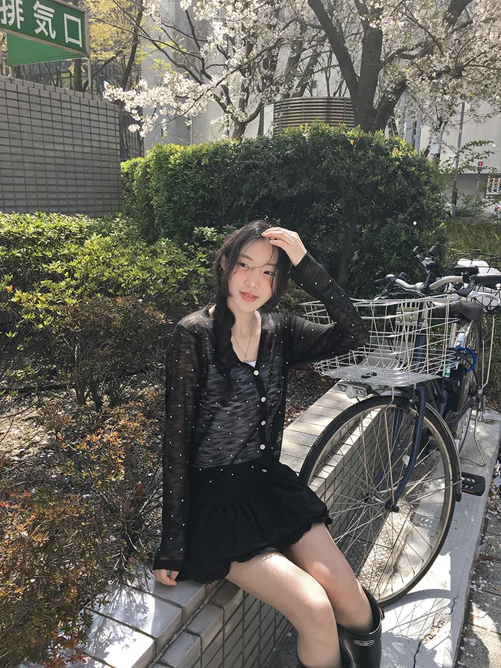 최저가![여리무드🤍시스루 도트 가디건 살안타템 여름가디건] 비비안도트시스루가디건 상세 이미지 34