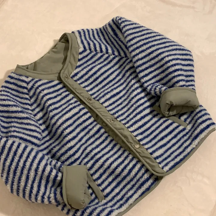 [봄신상/아방뽀글이] reversible fleece stripe snap button jacket 상세 이미지 13