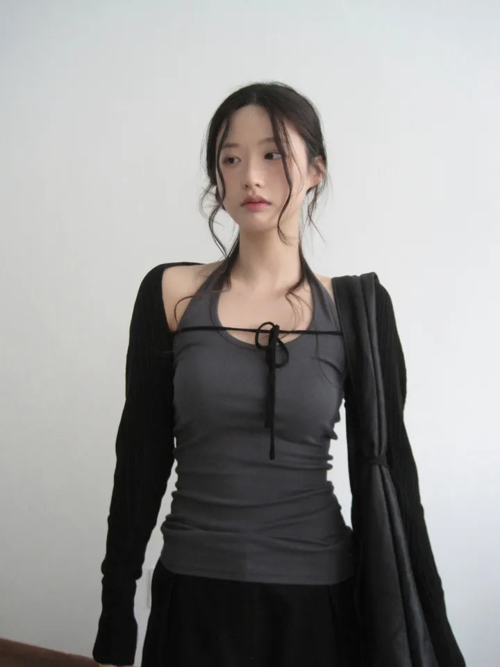 민소매 모델 착용 이미지-S1L38