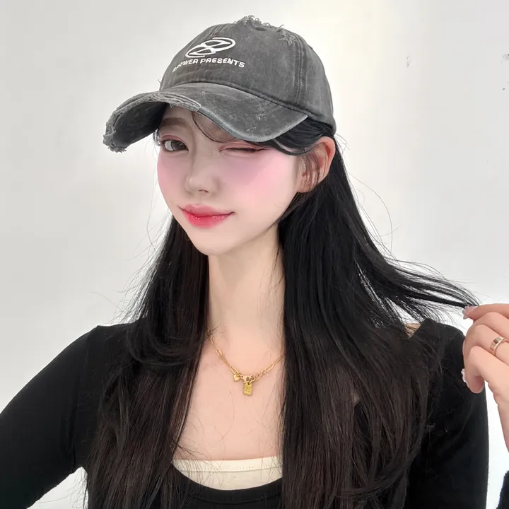 [🧢+팔찌+안경+캡가드증정❤/묶음할인✨] 캐피튜드 빈티지 리퍼 이파워 프리젠츠 볼캡 - 연예인핏 데일리 남녀공용 소두핏 레트로 소두핏 대두커버 연예인 아이돌 사계절 커플 모자 상세 이미지 10
