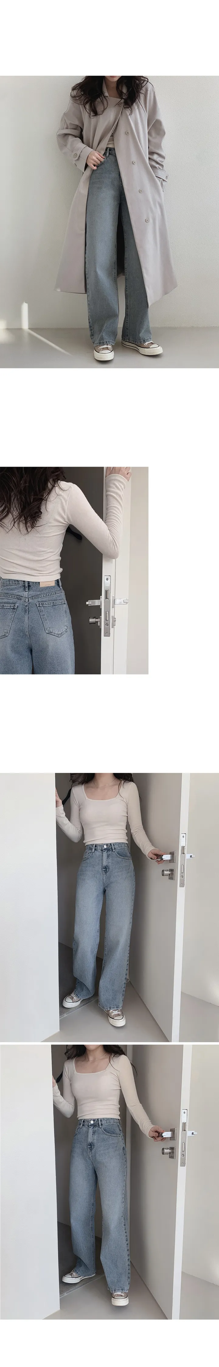 [후기인증핏👖] 투데이 와이드 중청데님팬츠 (+기본/롱ver) - 4 size (자체제작/슬로우앤드/와이드핏/스트레이트핏/데일리룩/워싱) 상세 이미지 24
