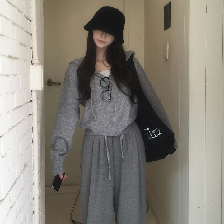 [데일리/기본필수!] 몬드 루즈핏 니트 후드집업 니트후드 니트집업 상세 이미지 6