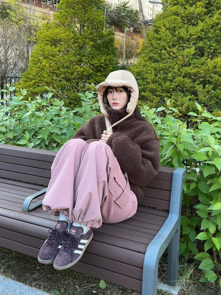 [iam테디베어]뽀글이 플리스 덤블자켓 후리스 양털점퍼 뽀글이자켓 4colors 오버핏 겨울아우터 힙 양털 집업 안감내장 자켓 상세 이미지 10
