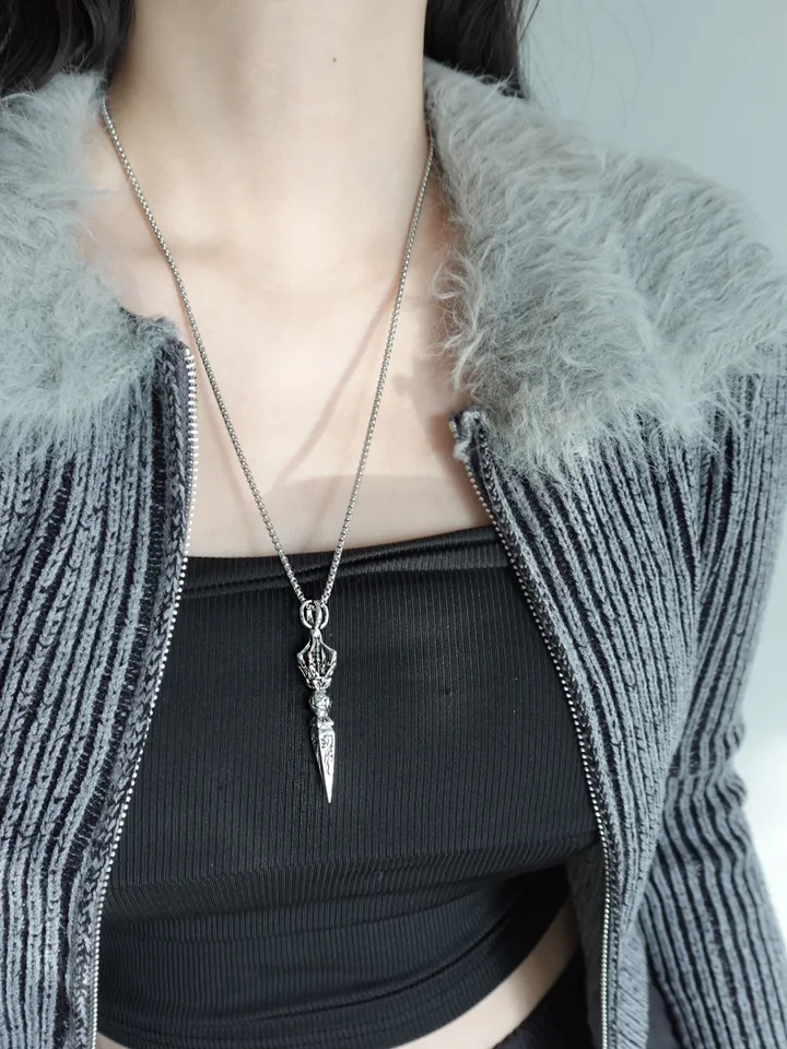 [s.steel] sculpture necklace | 조각 빈티지 목걸이 써지컬 상세 이미지 20