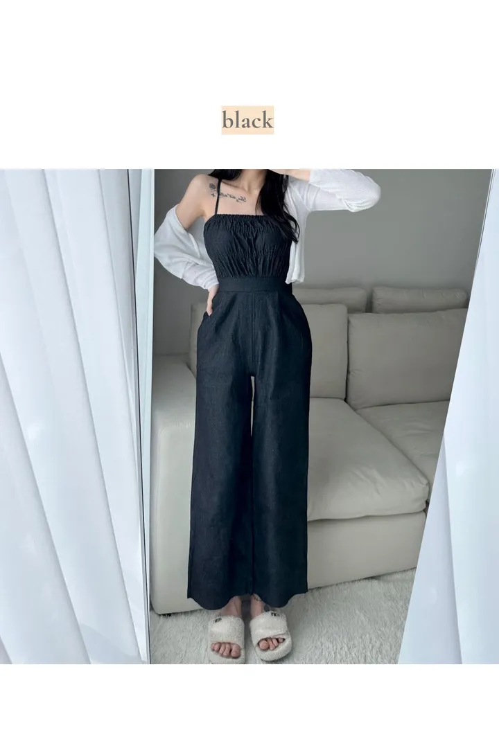 *스판쭉쭉* 밴딩 데님 점프슈트 상세 이미지 9