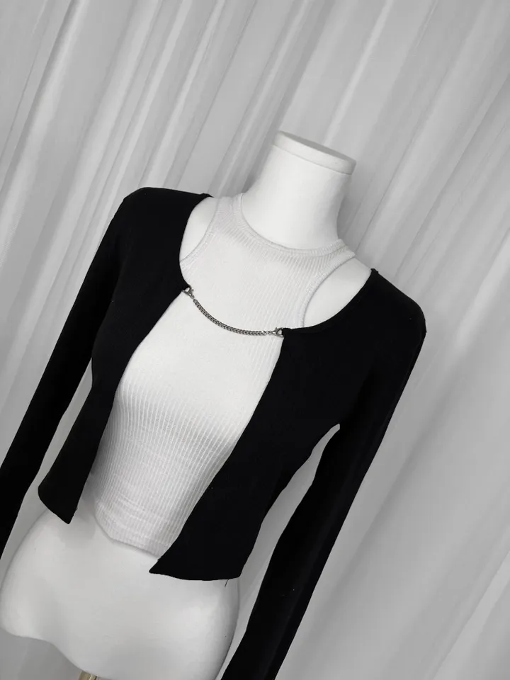 🚀당일발송🚀 chain cardigan / 유니크 체인 크롭 골지 끈 골지 볼레로 가디건 여름볼레로 여름가디건 크롭볼레로 크롭가디건 여름가디건 여름볼레로 상세 이미지 36
