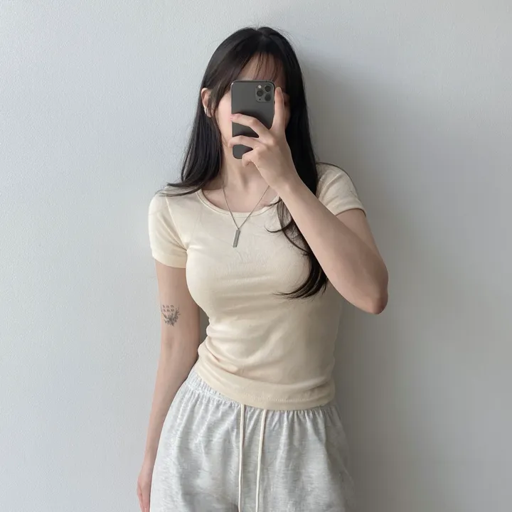 [11color/인생반팔] 코튼 데일리 부드러운 무지 라운드 반팔 기본 티셔츠 - 11color 상세 이미지 13