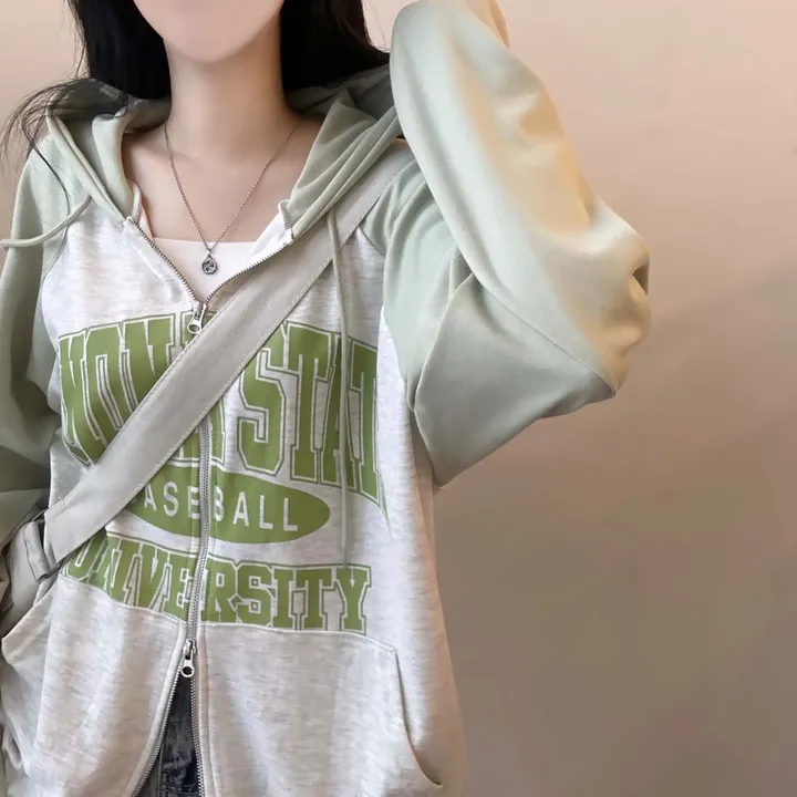 오늘출발🤎 [오버핏/투웨이~] 스테이트,오버핏 레터링 투웨이 배색 후드 집업 [4color] 상세 이미지 30