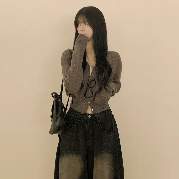 [울100✨허리잘록핏!] 크롭 브이넥 니트 파스텔 봄가디건 상세 이미지 19