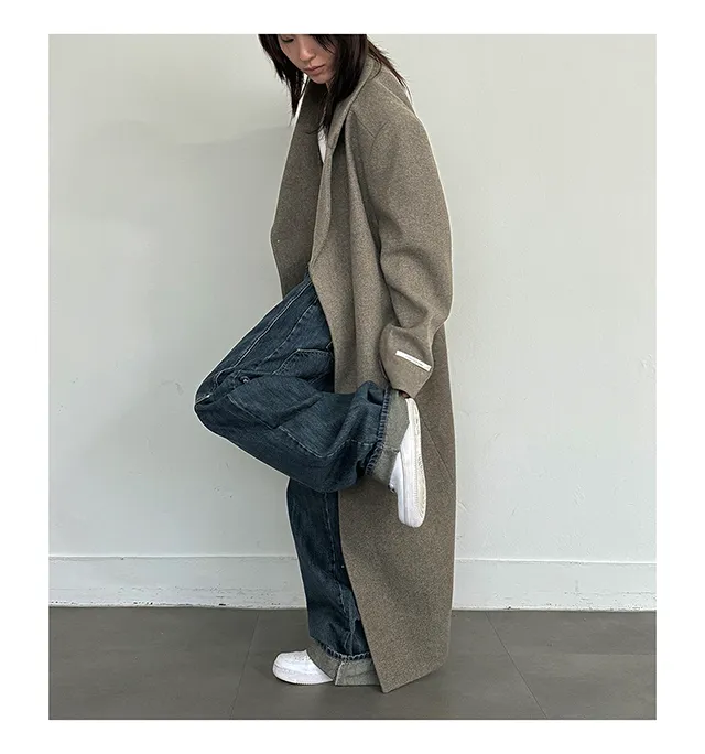 (Unisex) 카민 히든 롱 코트 (3color) 맥시 겨울코트 오버사이즈 울코트 남녀공용 상세 이미지 21
