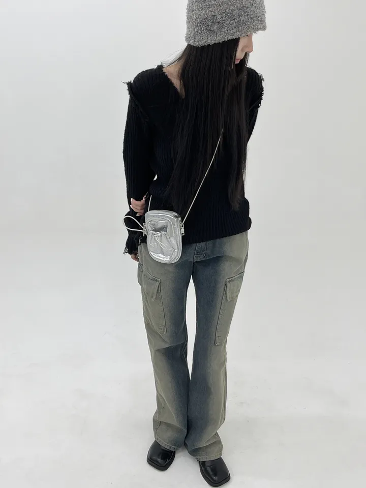 [3color]글로시 / 나일론 스토퍼 미니백 glossy mini crossbag (가벼운 데일리 가방 유니크 쁘띠 스트링 크로스백) 상세 이미지 6