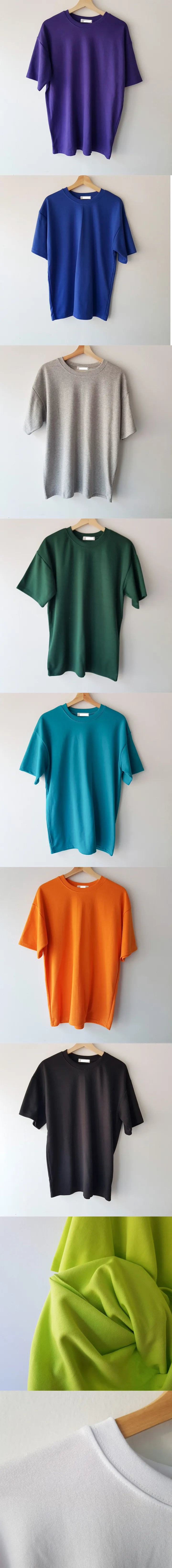 16color 빅사이즈 여름 박스티 부드러운 파스텔 오버핏 반팔티 상세 이미지 3
