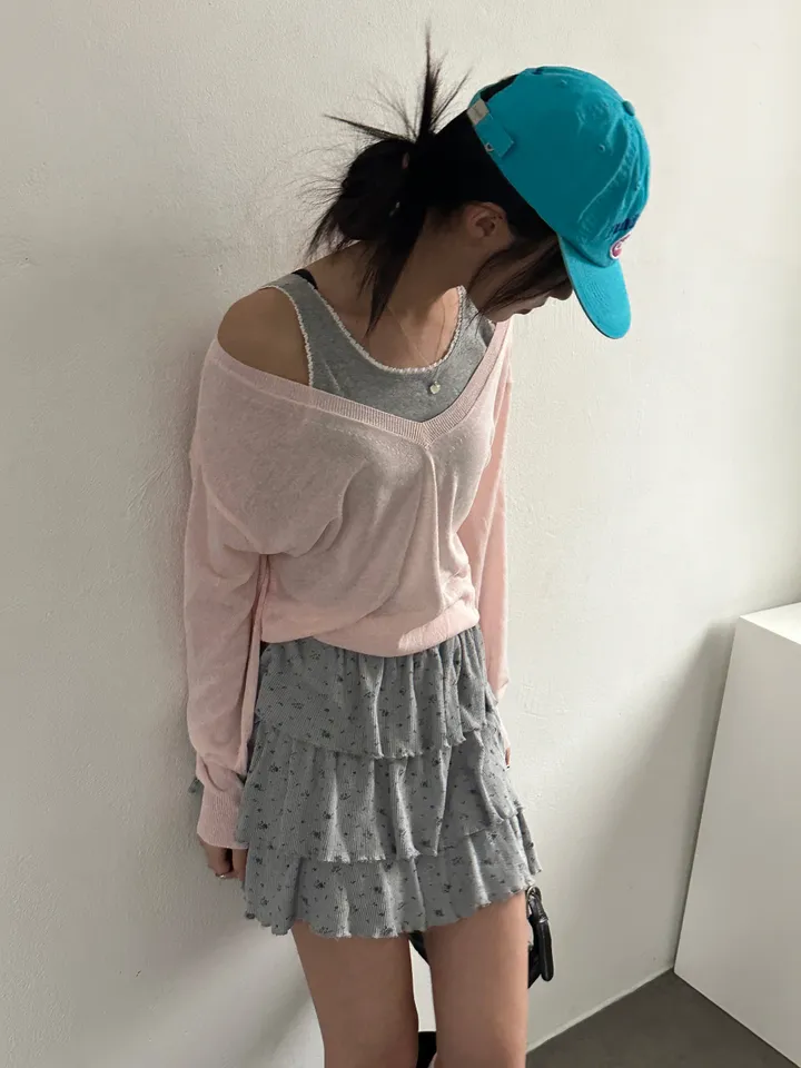 민소매 모델 착용 이미지-S1L49