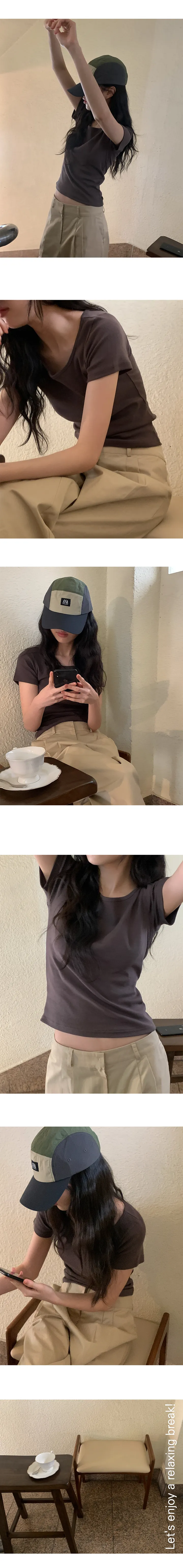[일부컬러당일] 커비 데일리 슬림핏 라운드 기본 반팔 티셔츠 상세 이미지 5