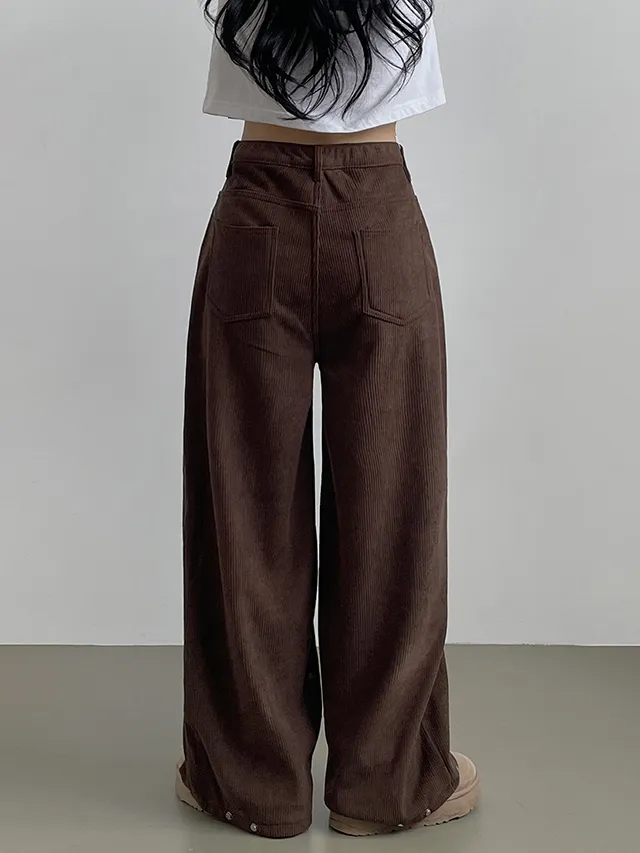 [한파대비/3기장~2XL!] 스냅버튼 융기모 코듀로이 골덴 폴딩 와이드팬츠 4color 상세 이미지 21