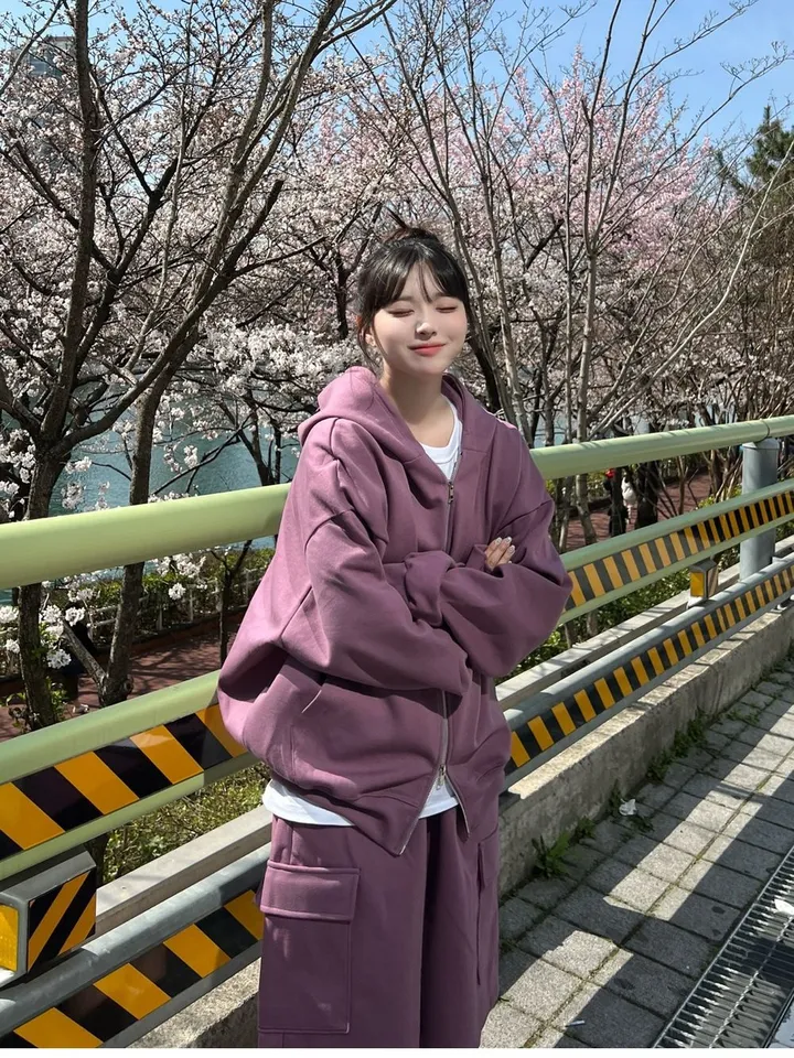 🌼당일출고🌼💗2000장 돌파💗[고퀄 핏대박/7Color/신상] 빅사이즈 투웨이 후드집업 카고 버뮤다 팬츠 트레이닝 세트 커플룩 시밀러룩 오버핏 꾸안꾸 트레이닝복 상세 이미지 44