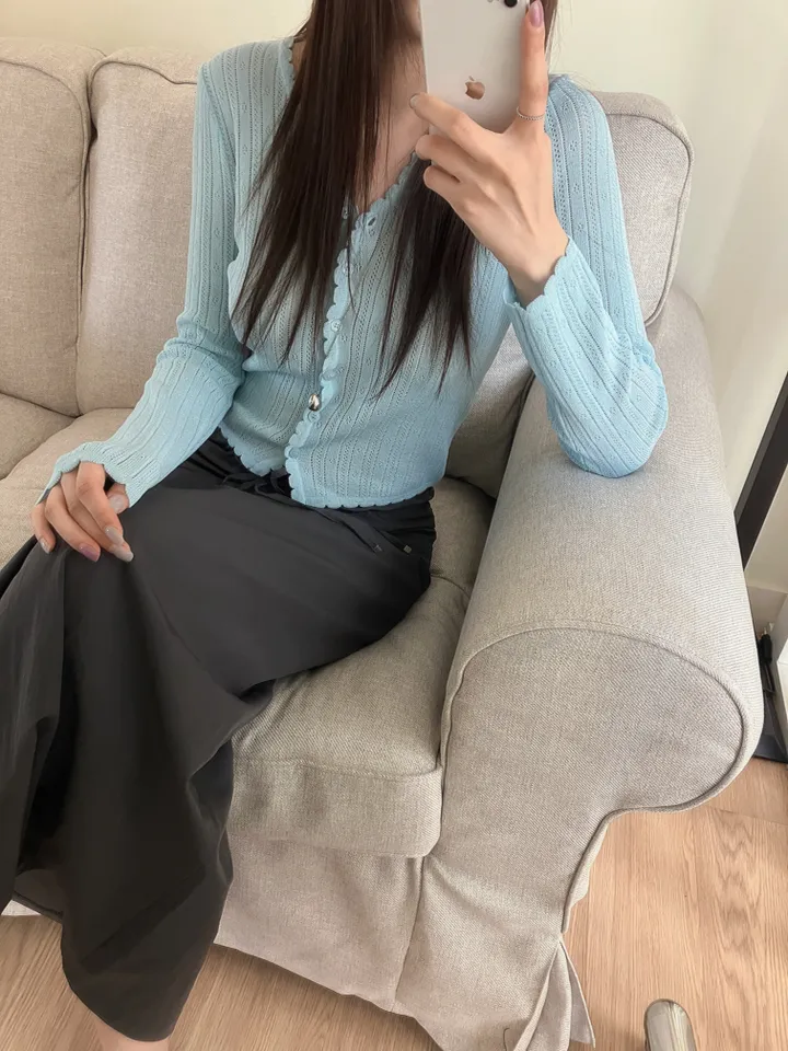 [썸머/데일리]웨이브 펀칭 썸머 가디건(4컬러) 상세 이미지 26
