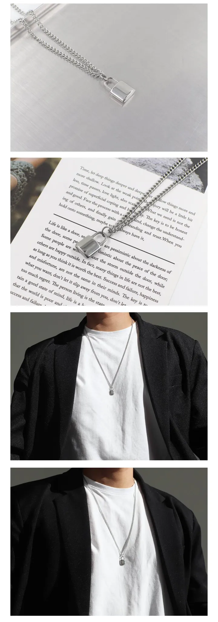 써지컬목걸이 남자 코인 펜던트 나침반 레이어드 롱 체인목걸이 상세 이미지 31
