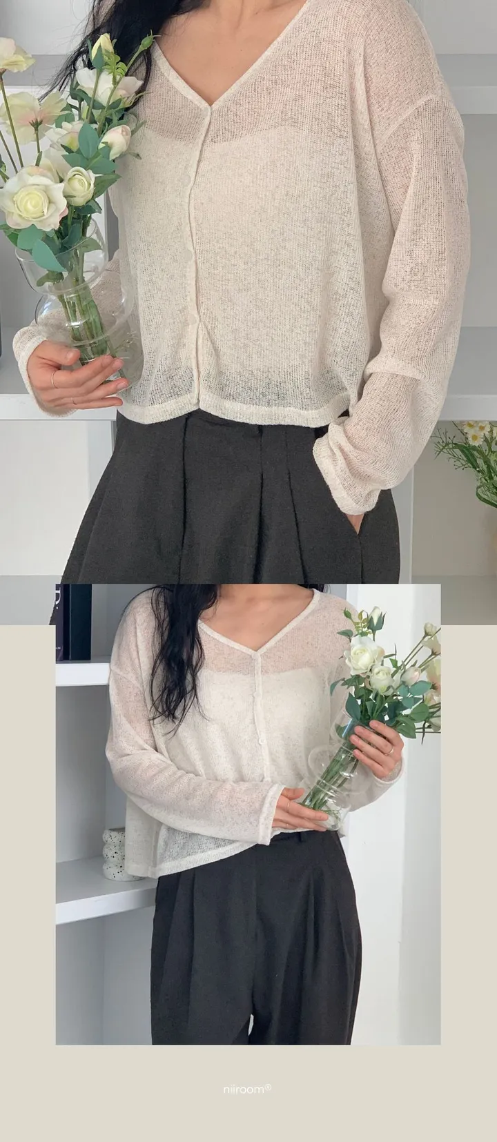[66-110]💗2size💗빅사이즈 루즈핏 오버핏 - 쿠쿠 린넨 가디건 상세 이미지 14