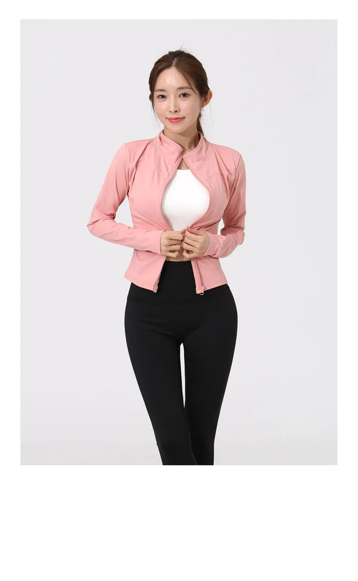 슬림라인 여성용 요가 집업 자켓 요가복상의 필라테스 운동복 슬림핏 체형커버 커버업 상세 이미지 20