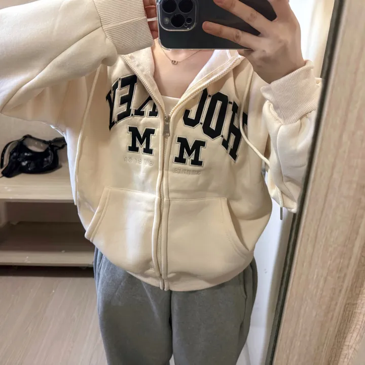 [핏예쁨/기모] 오버핏 자수 기모후드집업 상세 이미지 7