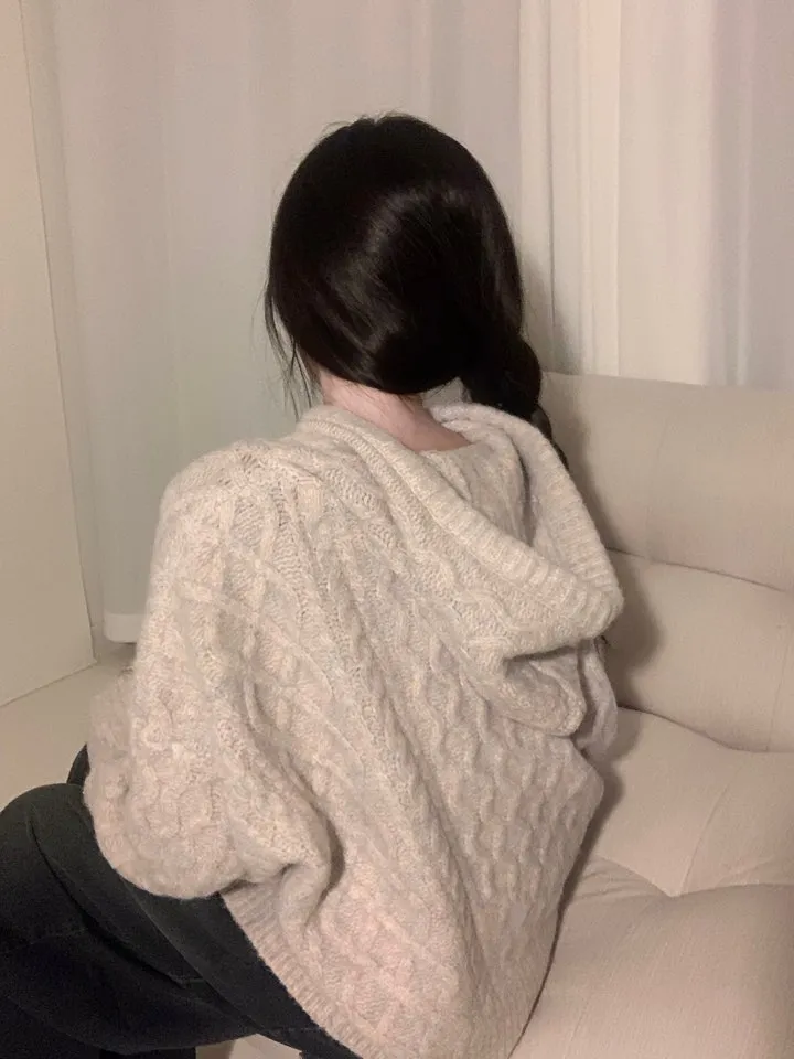 [고퀄/캐시울10] 도톰하고 아방한 핏, 아늑한 케이블 후드knit -8col 상세 이미지 14