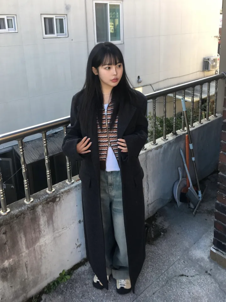 (*주문폭주*) (2 color) 무드 울 헤링본 롱코트 상세 이미지 30