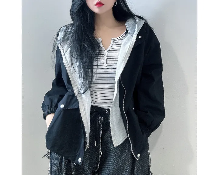 (후드탈부착) 스트링 오버핏 야상 점퍼 상세 이미지 30