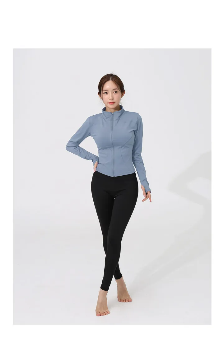 슬림라인 여성용 요가 집업 자켓 요가복상의 필라테스 운동복 슬림핏 체형커버 커버업 상세 이미지 27