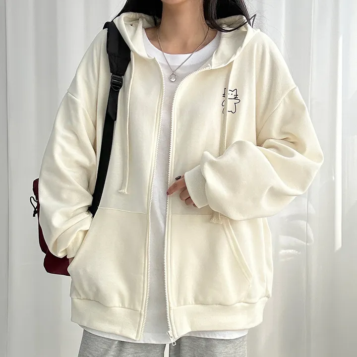 냥냥이 백레터링 오버핏 후드집업 ✔️후드집업 후드 집업 오버핏후드집업 캐릭터 뒷나염 교복후드집업 학생후드집업 빅사이즈 상세 이미지 6